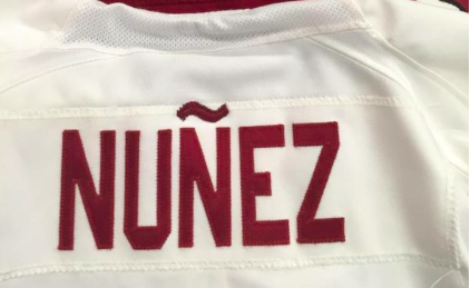 Lorenzo Nuñez gets the “Ñ” onto his jersey!