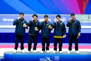 Colombia men’s artistic gymnastics team celebrates gold at Santo Domingo 2026